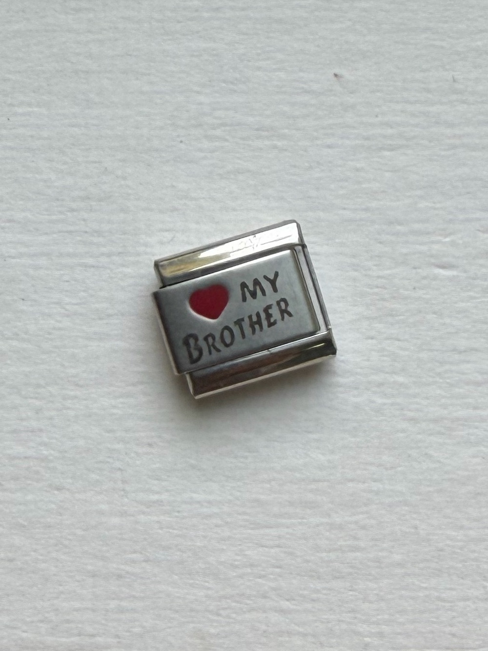 Love My Brother Italian Charm - Silver Tone
